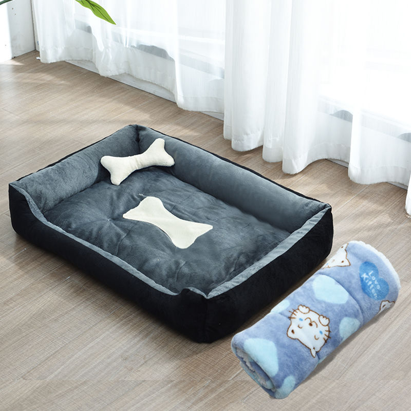 Cama Para Cachorros e Gatos com Cobertor- Sofá/Cama para Pets