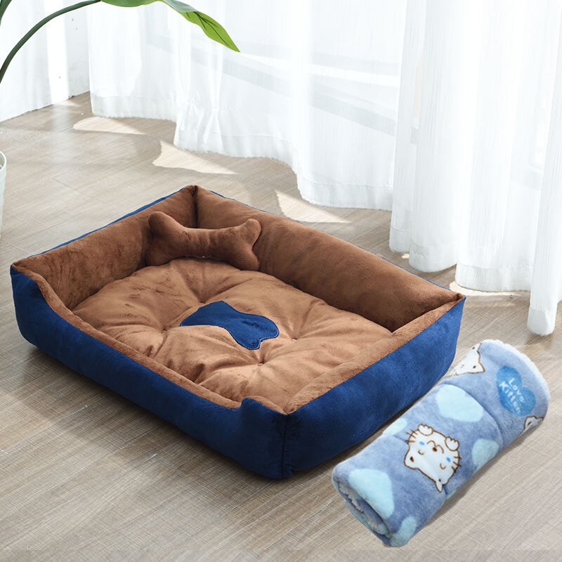 Cama Para Cachorros e Gatos com Cobertor- Sofá/Cama para Pets